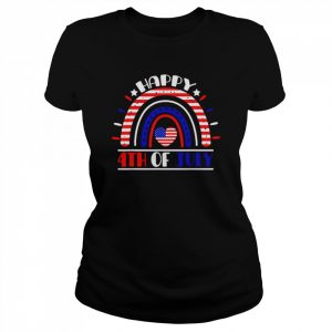 Happy 4th Of July American Flag Rainbow USA Patriotic Shirt Classic Women's T-shirt