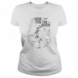 Here For The Boos Skeleton Drinking Wine Shirt Classic Women's T-shirt