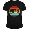 Horse And Girl Silhouette Sunset Retro Cowgirl Equestrian Shirt Classic Men's T-shirt