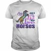 Horse T Shirt JUST A GIRL WHO LOVES HORSES Riding Shirt Classic Men's T-shirt