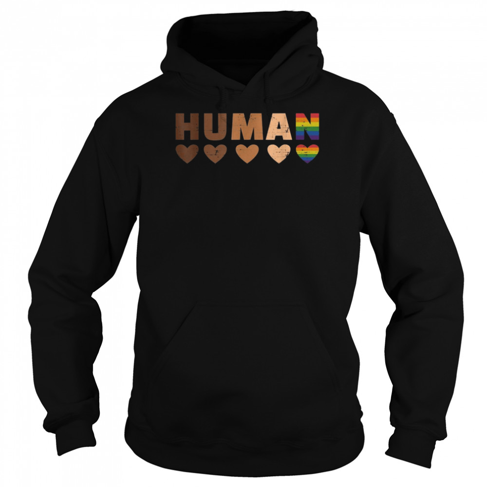 Human in melanin colors for african freedom and LGBT pride Shirt Unisex Hoodie