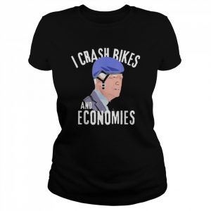 I Crash Bikes and Economies Joe Biden Falling Off Bike  Classic Women's T-shirt