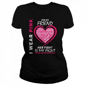 I Wear Pink For My Friend Breast Cancer Awareness Her Fight Shirt Classic Women's T-shirt