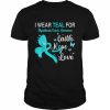 I Wear Teal For Myasthenia Gravis Awareness Butterfly Shirt Classic Men's T-shirt