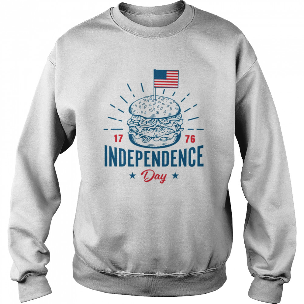 Independence Day 4th Of July USA Burger  Unisex Sweatshirt