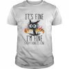 It’s Fine I’m Fine Everything Is Fine Black Cat Shirt Classic Men's T-shirt