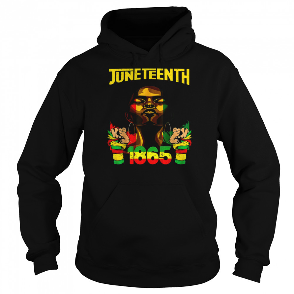 Juneteenth Is My Independence Day Hand Free ish Since 1865 Shirt Unisex Hoodie