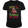 Just A Girl Who Loves Christmas In July Flamingo Shirt Classic Men's T-shirt