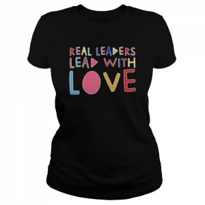 Kamala harris and douglas emhoff wearing real leaders lead with love pride 2022  Classic Women's T-shirt