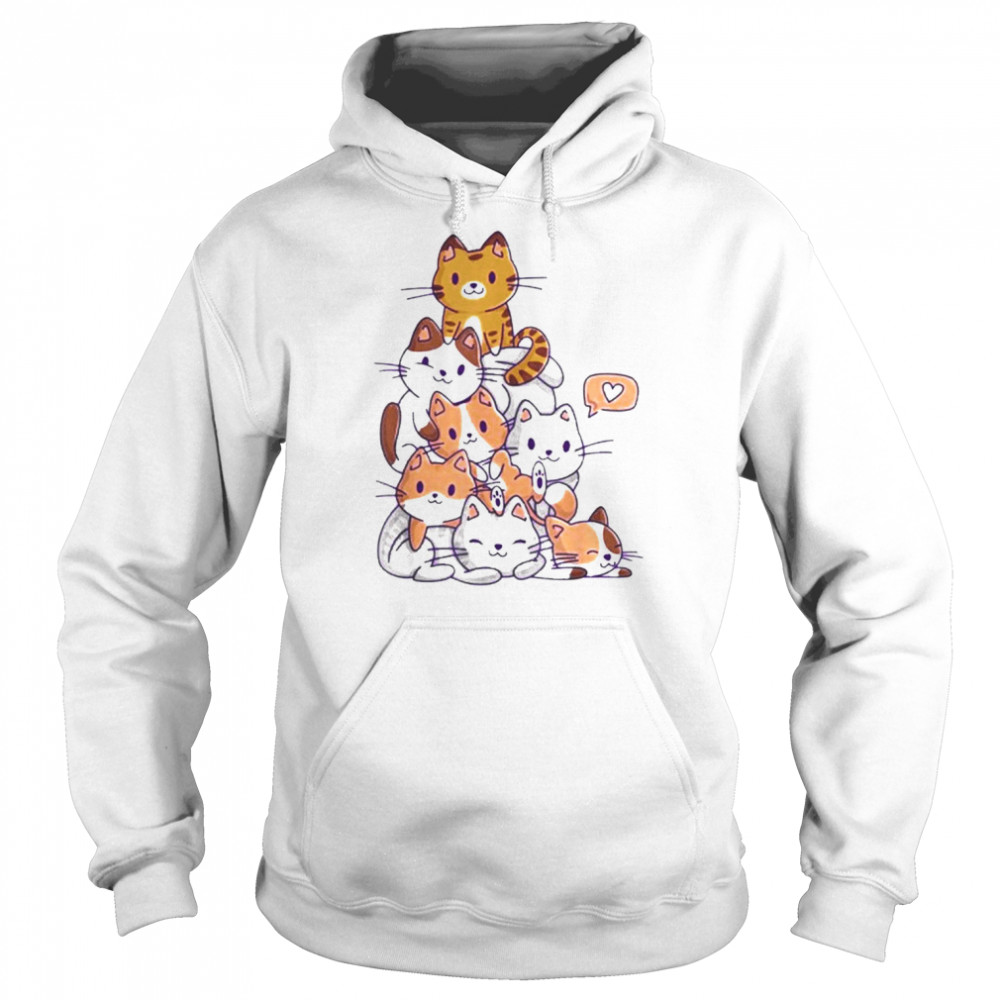 Kawaii Cat Kitty Meowtain Cats Pile Chibi Shirt Unisex Hoodie