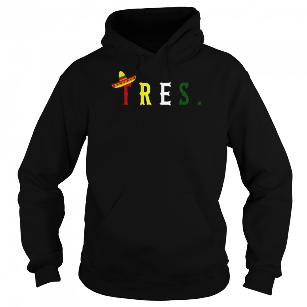 Kids 3 Year Old Mexican Fiesta Birthday Theme Tres Anos 3rd Shirt Unisex Hoodie