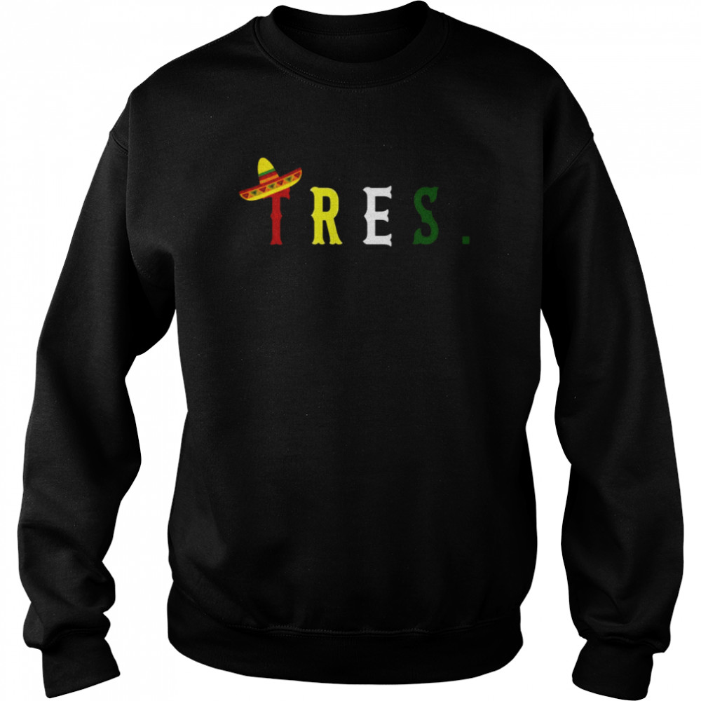 Kids 3 Year Old Mexican Fiesta Birthday Theme Tres Anos 3rd Shirt Unisex Sweatshirt