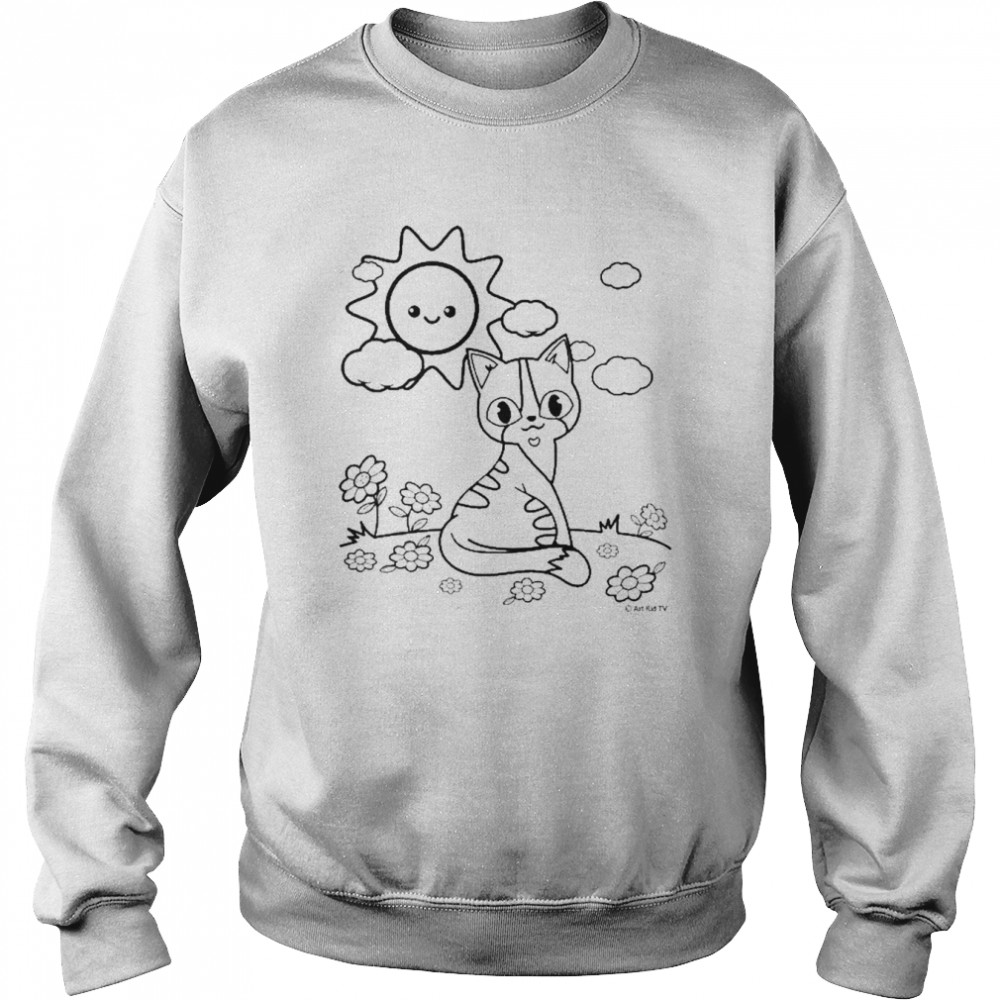 Kids Cat Coloring Book Shirt For Kids Kitten Painting Shirt Unisex Sweatshirt