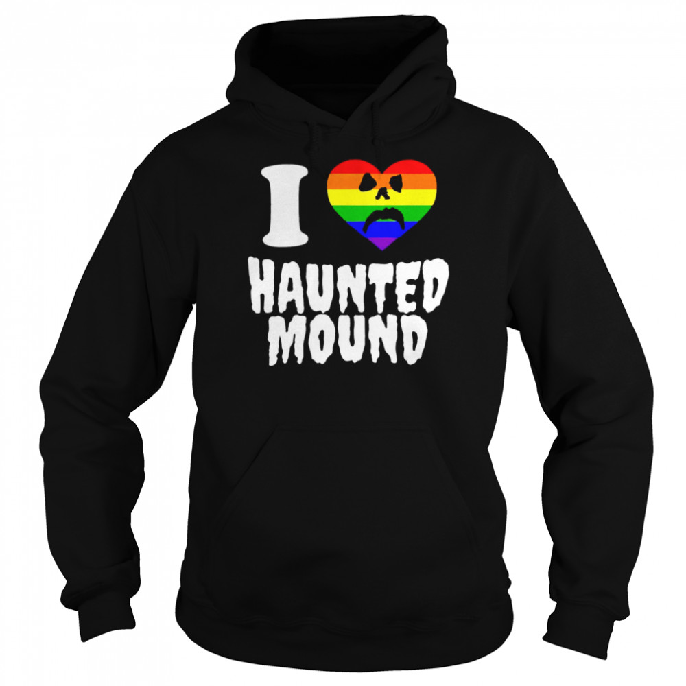 LGBT I love haunted mound heart  Unisex Hoodie