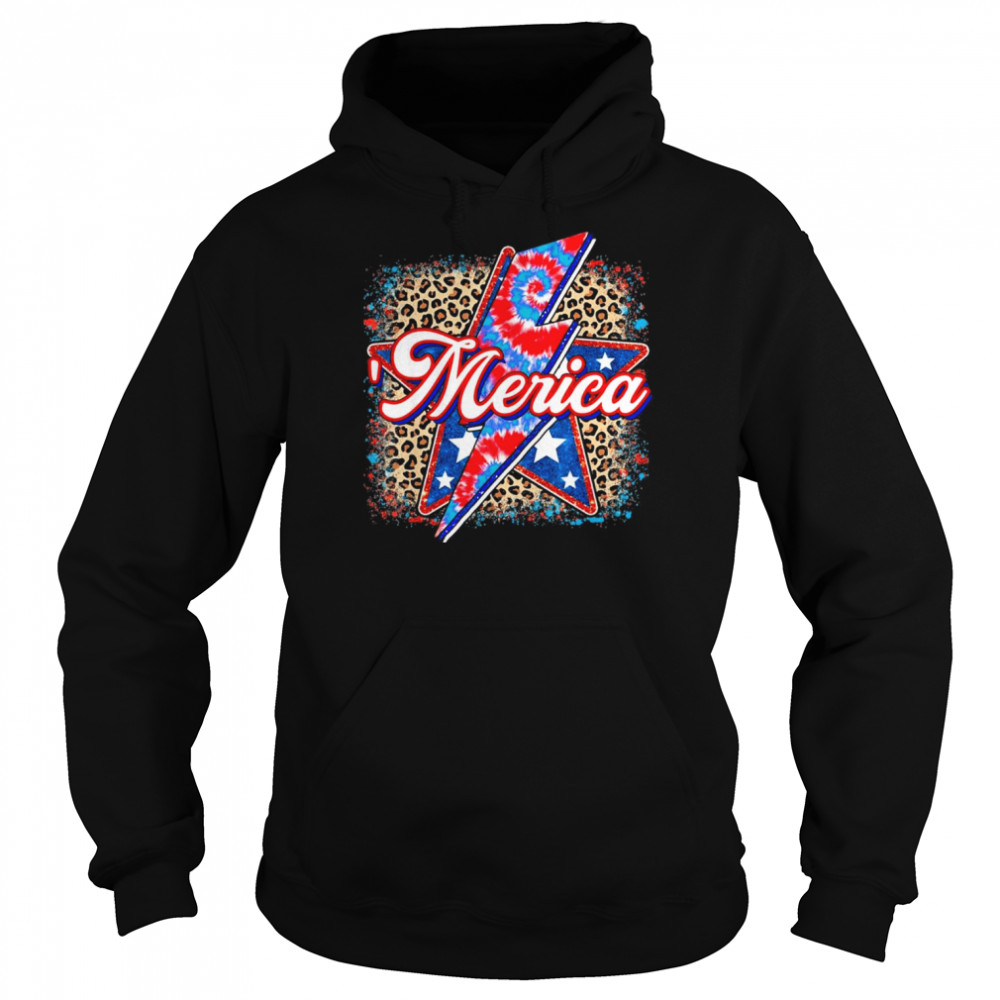 Leopard merica American flag  Unisex Hoodie