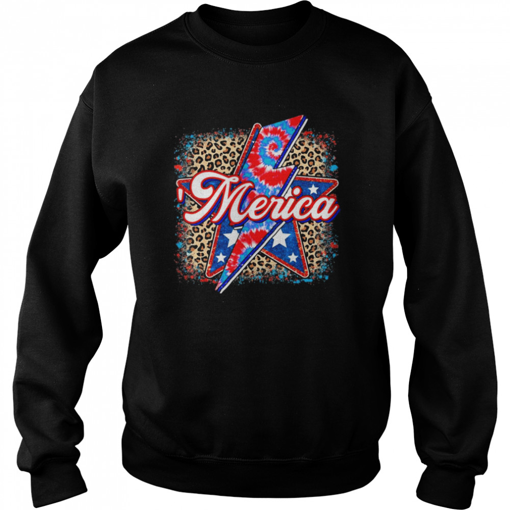 Leopard merica American flag  Unisex Sweatshirt