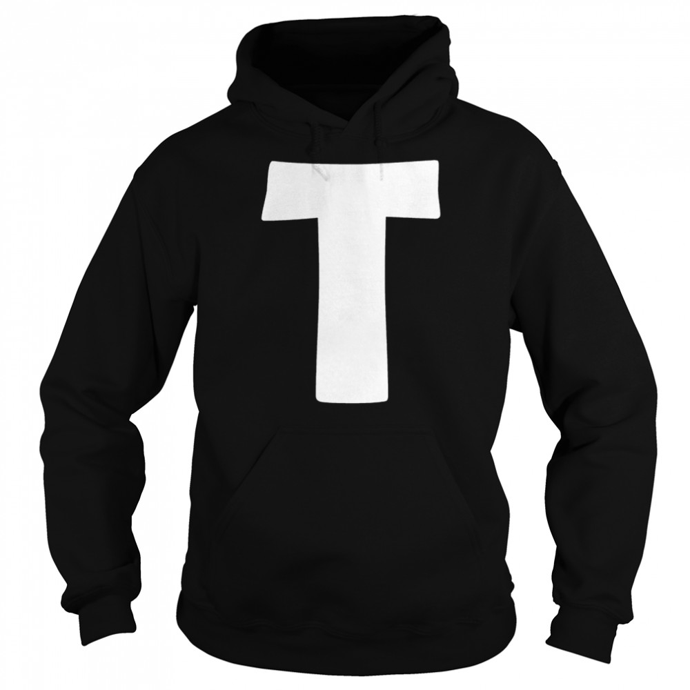 Letter T Capital alphabet monogram initial Shirt Unisex Hoodie