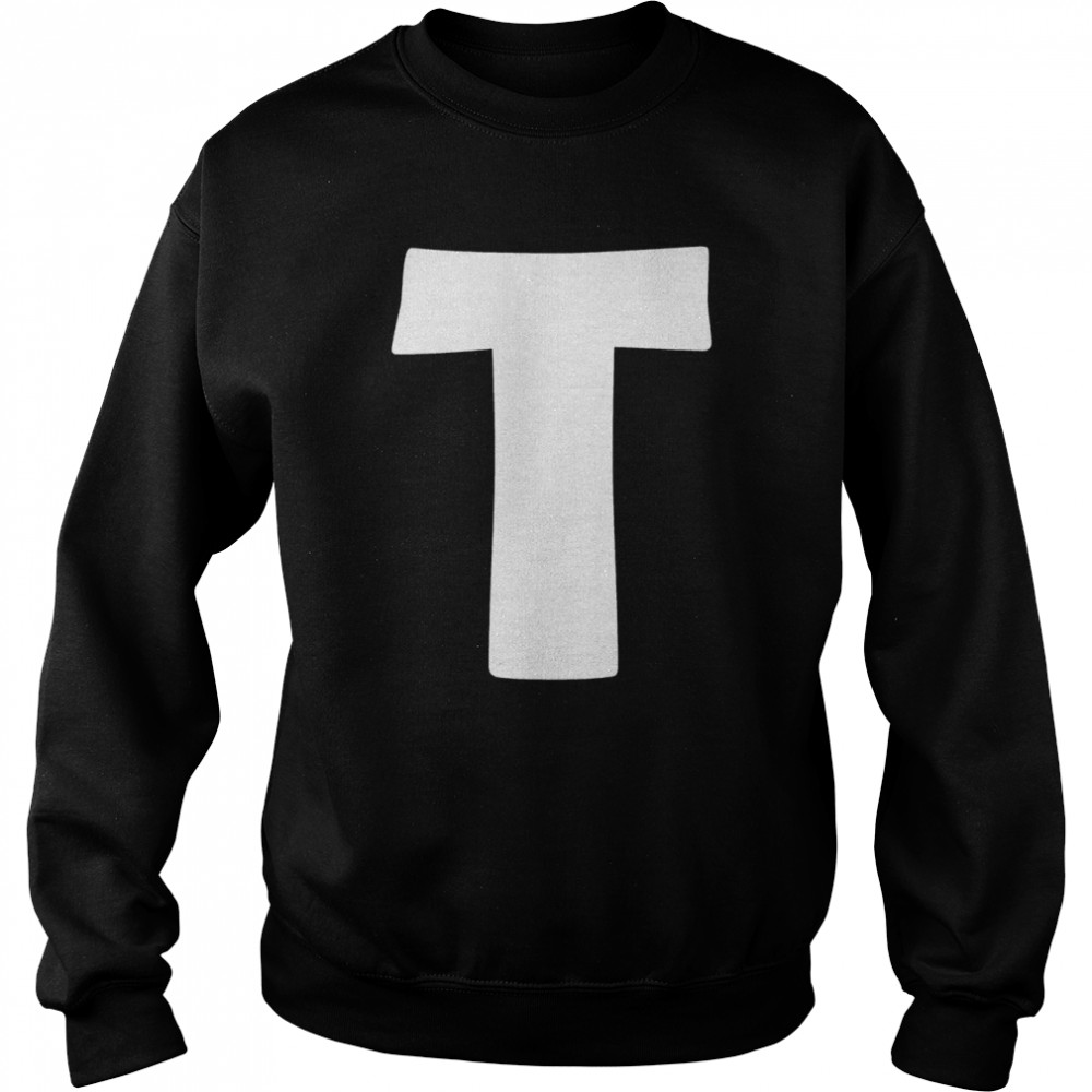 Letter T Capital alphabet monogram initial Shirt Unisex Sweatshirt