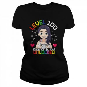 Level 100 Days Of School Unlocked Gaming Girls 100th  Classic Women's T-shirt