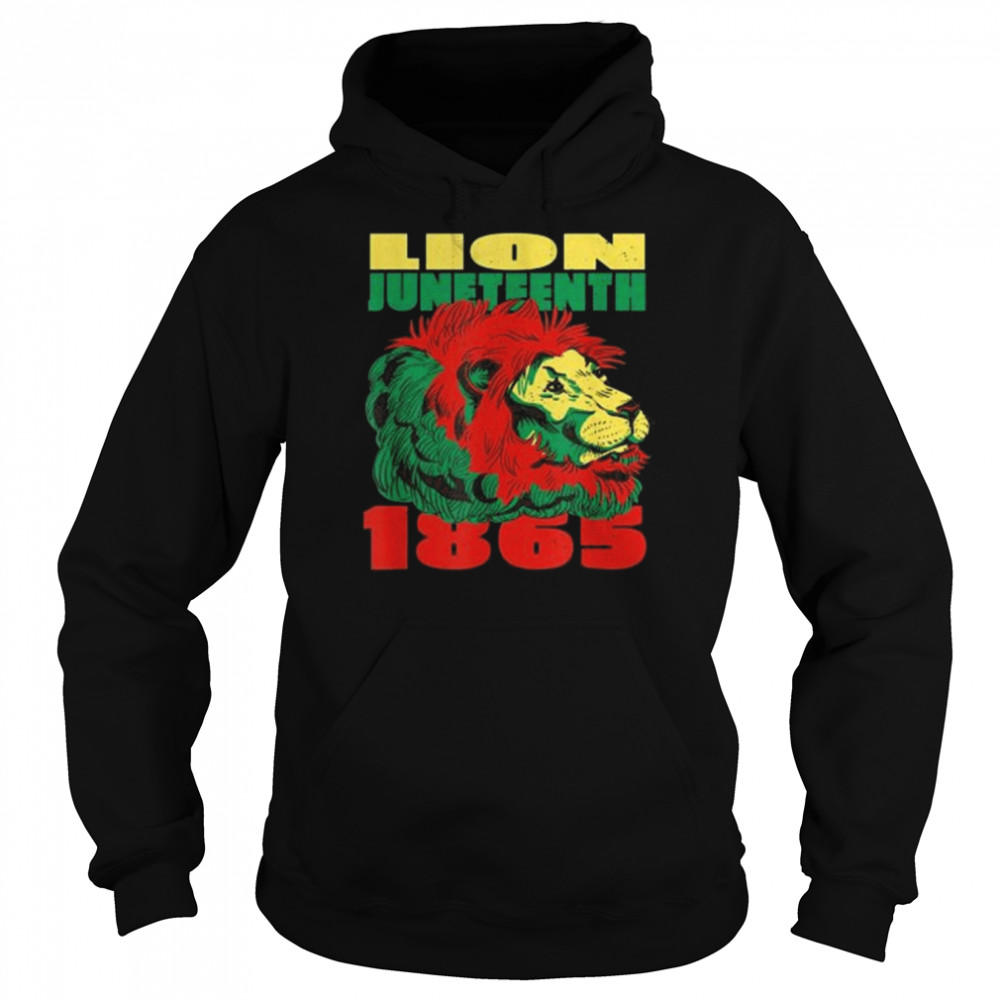 Lion Juneteenth Cool African American Flag Black History Shirt Unisex Hoodie