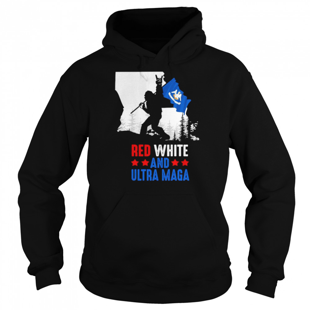 Louisiana America Bigfoot Red White And Ultra Maga Shirt Unisex Hoodie