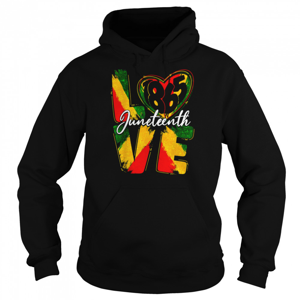 Love 1865 Juneteenth Pride Black Girl Black Queen & King Shirt Unisex Hoodie