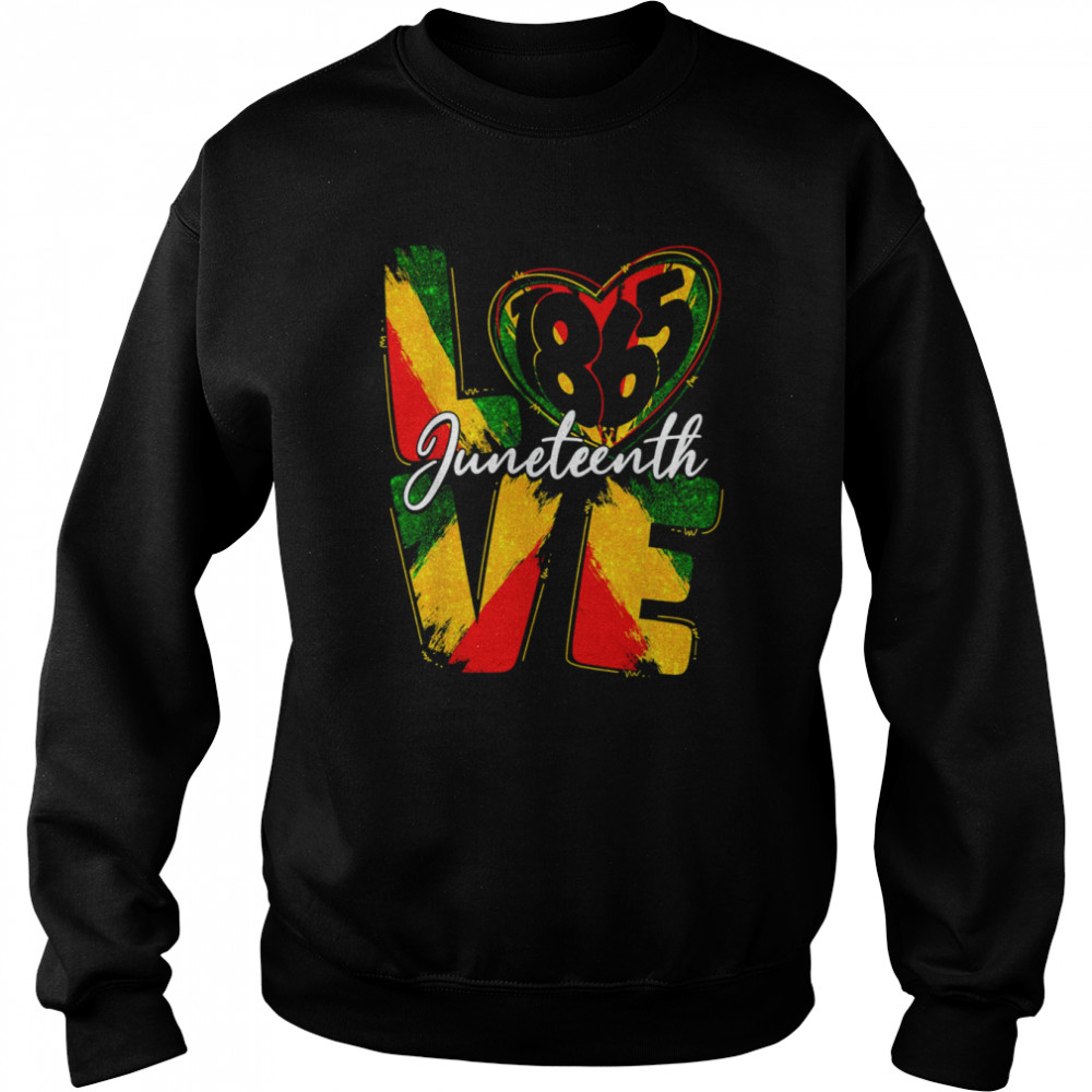 Love 1865 Juneteenth Pride Black Girl Black Queen & King Shirt Unisex Sweatshirt