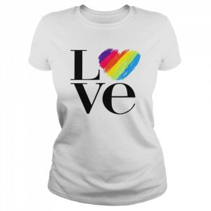 Love Rainbow Heart Gay Pride Shirt Classic Women's T-shirt