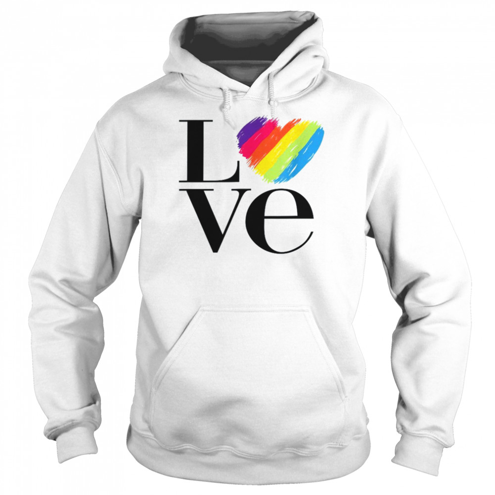 Love Rainbow Heart Gay Pride Shirt Unisex Hoodie