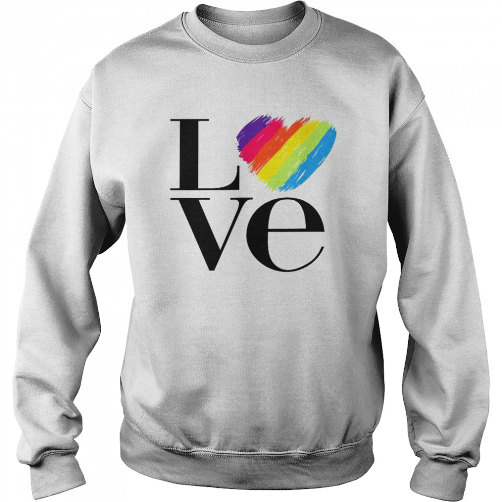 Love Rainbow Heart Gay Pride Shirt Unisex Sweatshirt