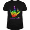 Love Whatever Color Cancer Sucks Hand Sign Love Shirt Classic Men's T-shirt