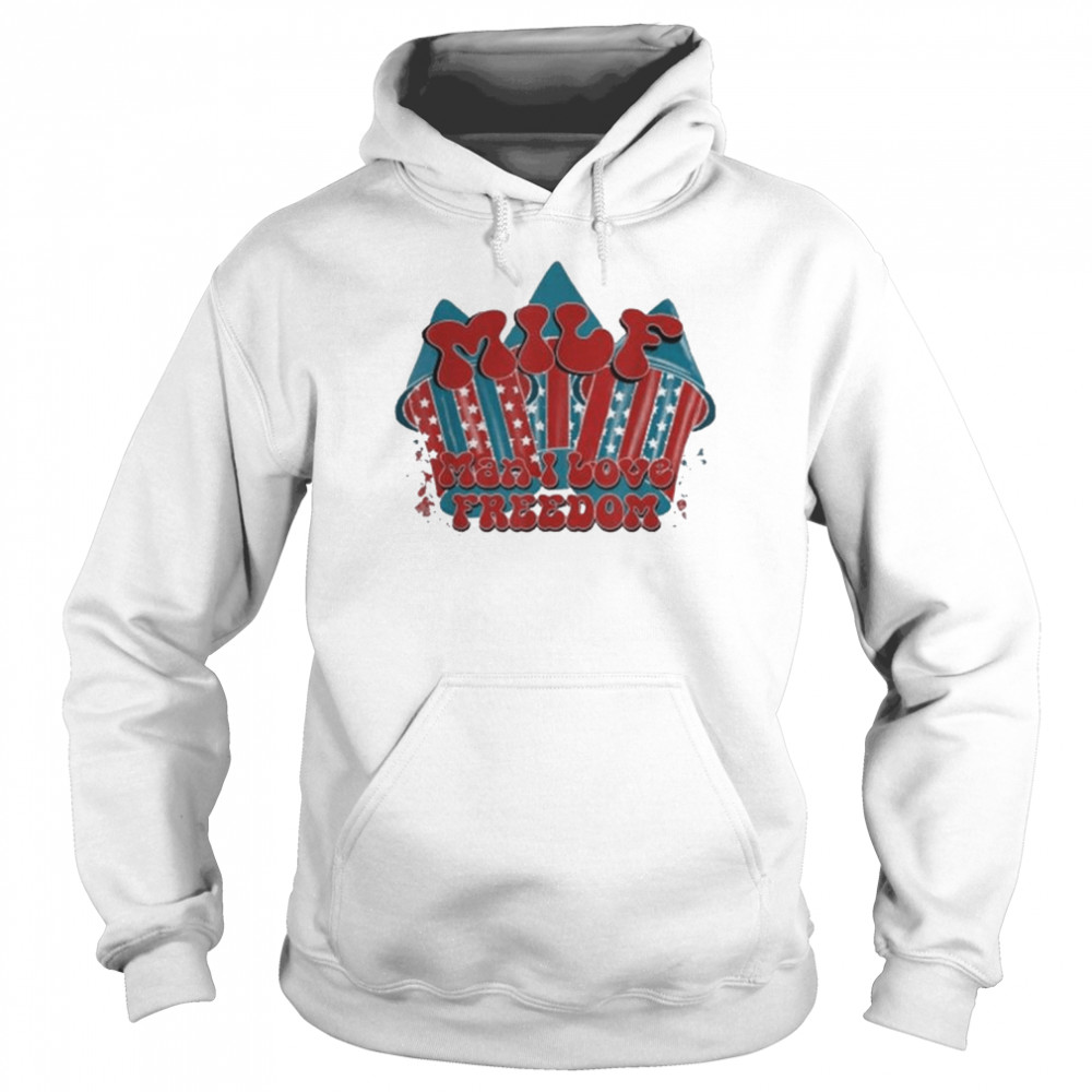 MILF man I love freedom retro boho 4th of july firework  Unisex Hoodie