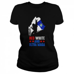 Maine America Bigfoot Red White And Ultra Maga Shirt Classic Women's T-shirt