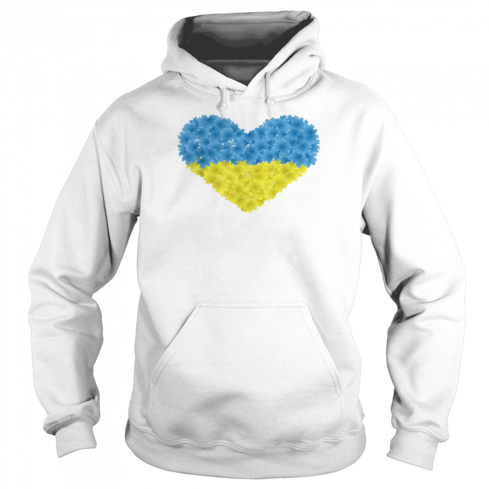 Maple Leaf Ukraine Flag Heart Love Support Ukrainians Shirt Unisex Hoodie