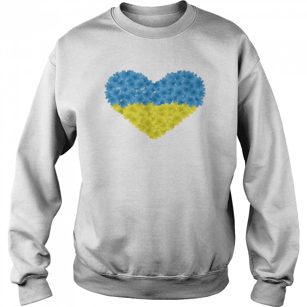 Maple Leaf Ukraine Flag Heart Love Support Ukrainians Shirt Unisex Sweatshirt