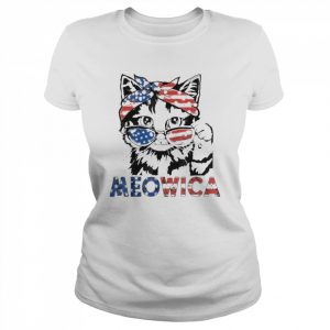 Meowica Cat Sunglasses American Flag 4th Of July Merica Usa Shirt Classic Women's T-shirt