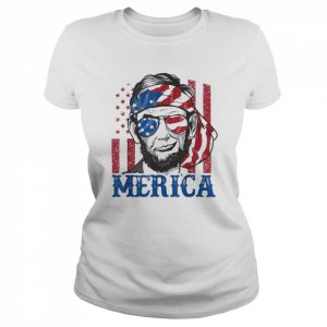 Merica Abraham Lincoln 4th Of July American Flag Shirt Classic Women's T-shirt