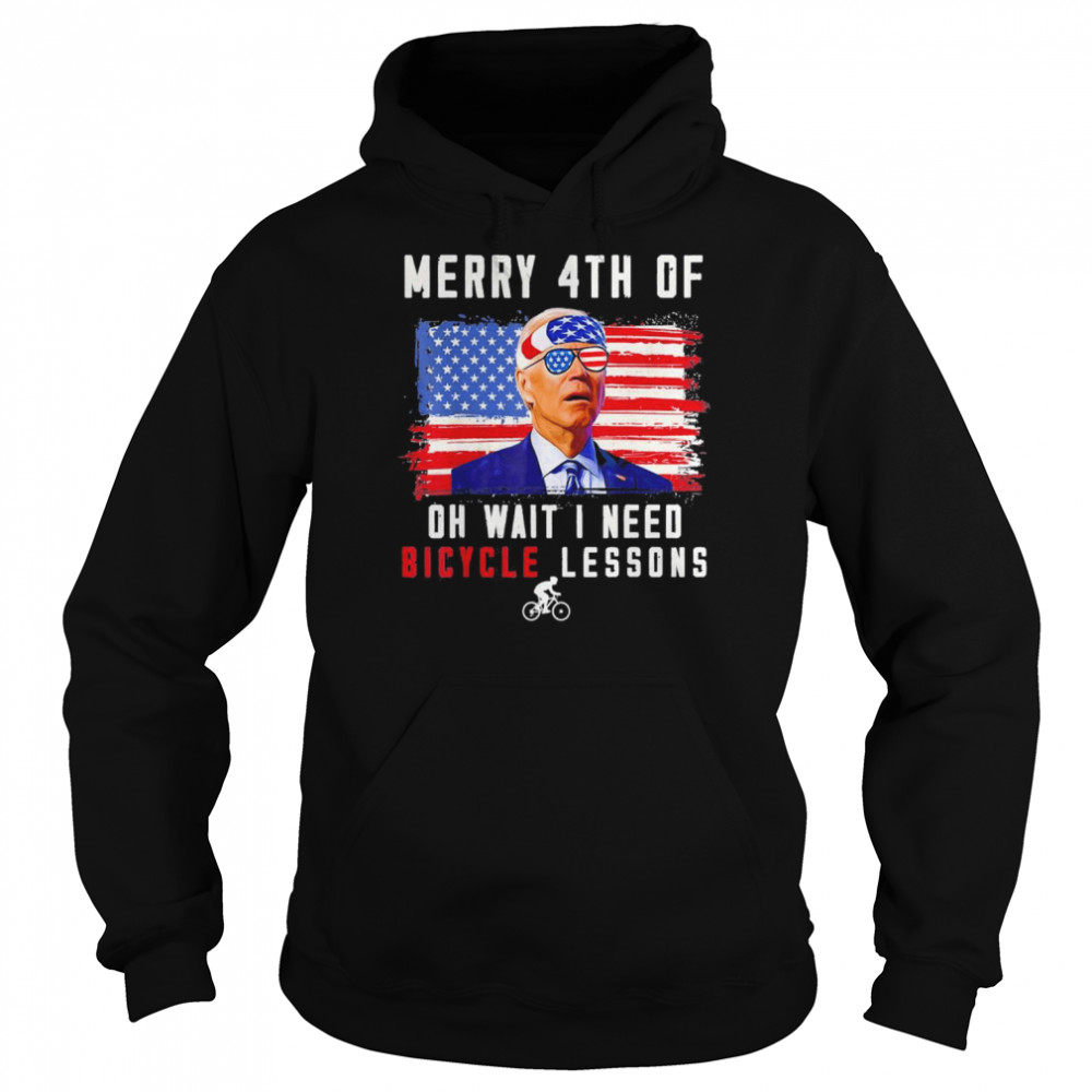 Merry 4th of July Biden Bike Bicycle falls Off T-Shirt Unisex Hoodie