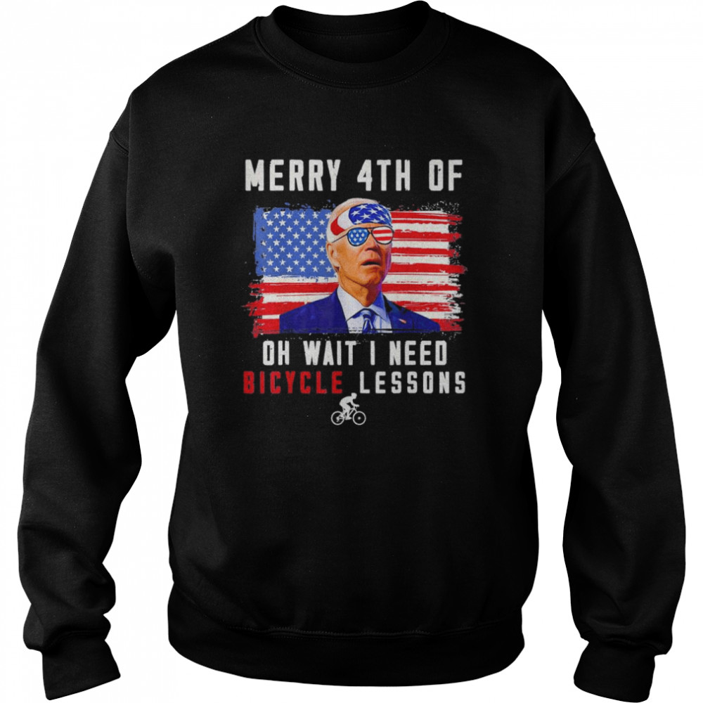 Merry 4th of July Biden Bike Bicycle falls Off T-Shirt Unisex Sweatshirt