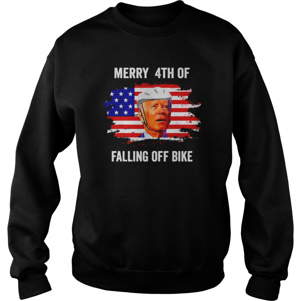 Merry 4th of July Biden falls Off bike  Unisex Sweatshirt