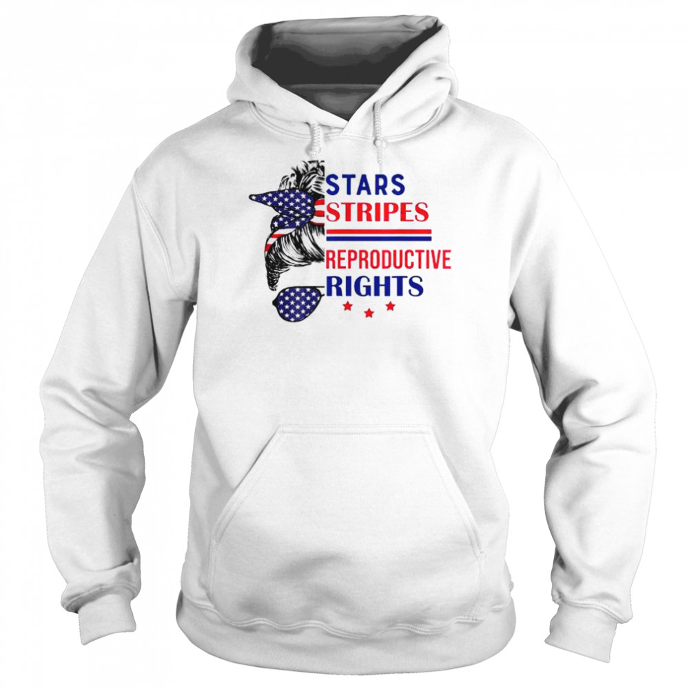 Messy bun American women stars stripes reproductive rights  Unisex Hoodie