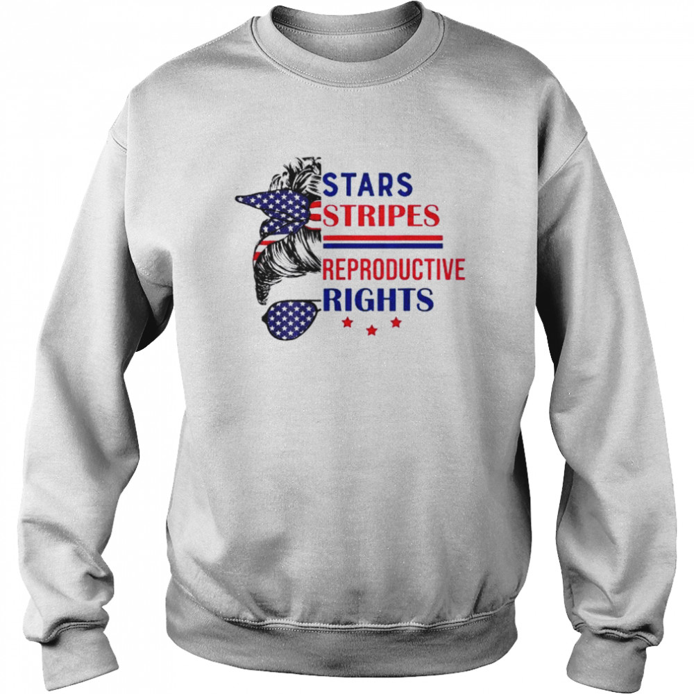 Messy bun American women stars stripes reproductive rights  Unisex Sweatshirt