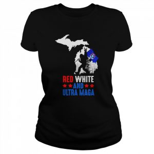 Michigan America Bigfoot Red White And Ultra Maga Shirt Classic Women's T-shirt