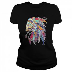 Native American Indian Chief Skull Motorcycle Headdress T-Shirt Classic Women's T-shirt