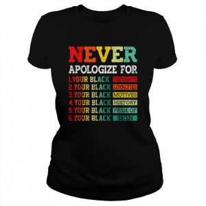 Never Apologize For Your Blackness Juneteenth Freedom 1865 Shirt Classic Women's T-shirt