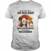 Never Underestimate An Old Man Who Loves Dogs And Was Born In December Shirt Classic Men's T-shirt