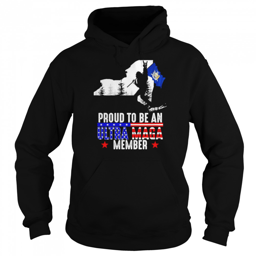 New York America Bigfoot Proud To Be An Ultra Maga Member Shirt Unisex Hoodie