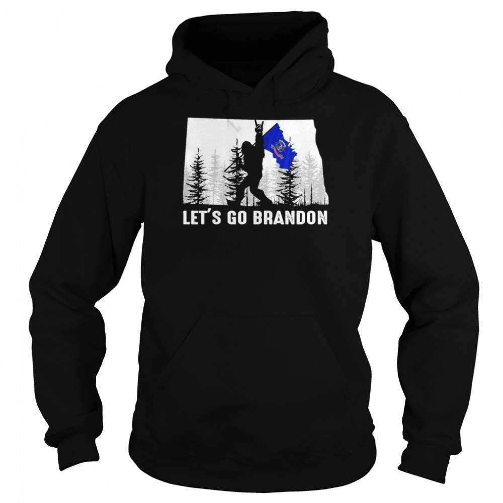 North Dakota America Bigfoot Let’s Go Brandon Shirt Unisex Hoodie