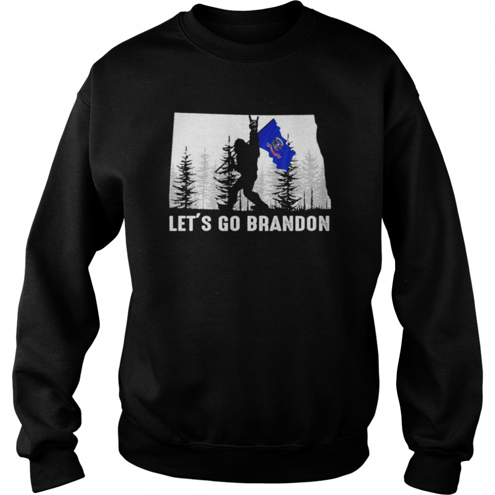 North Dakota America Bigfoot Let’s Go Brandon Shirt Unisex Sweatshirt