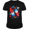 Patriotic Rocket Pop And Stars Pattern T-Shirt Classic Men's T-shirt